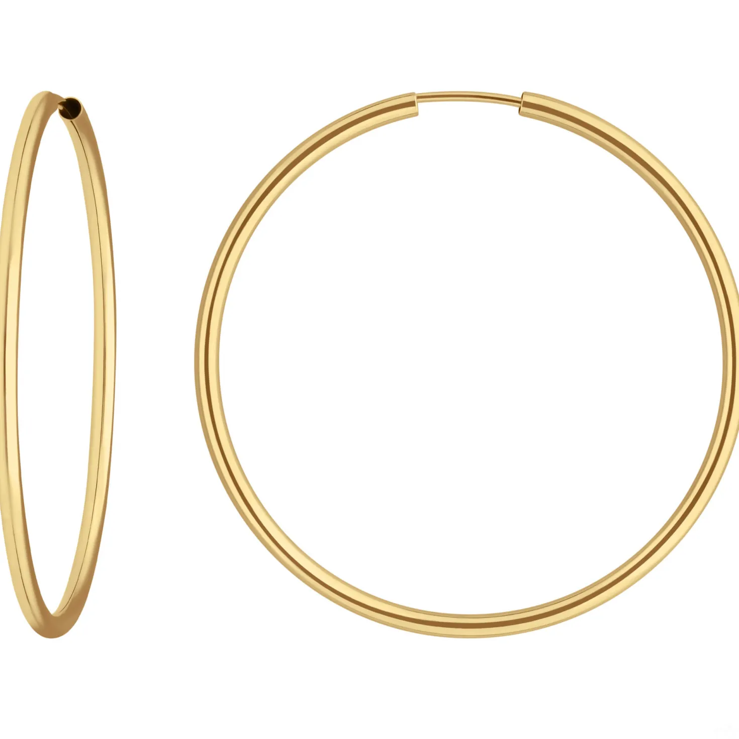 Paar Ohrringe Creolen rund schlicht Ohrschmuck aus 333 Gold Gelbgold 39x2mm