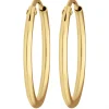 Paar Ohrringe Creolen rund schlicht Ohrschmuck aus 585 Gold Gelbgold 19x1,5mm