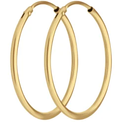 Paar Ohrringe Creolen rund schlicht Ohrschmuck aus 333 Gold Gelbgold 24x1,5mm