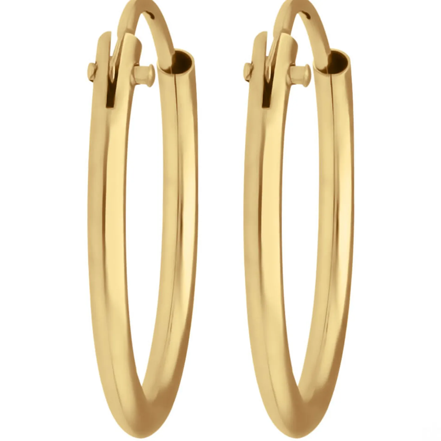 Paar Ohrringe Creolen rund schlicht Ohrschmuck aus 333 Gold Gelbgold 14,6x1,3mm