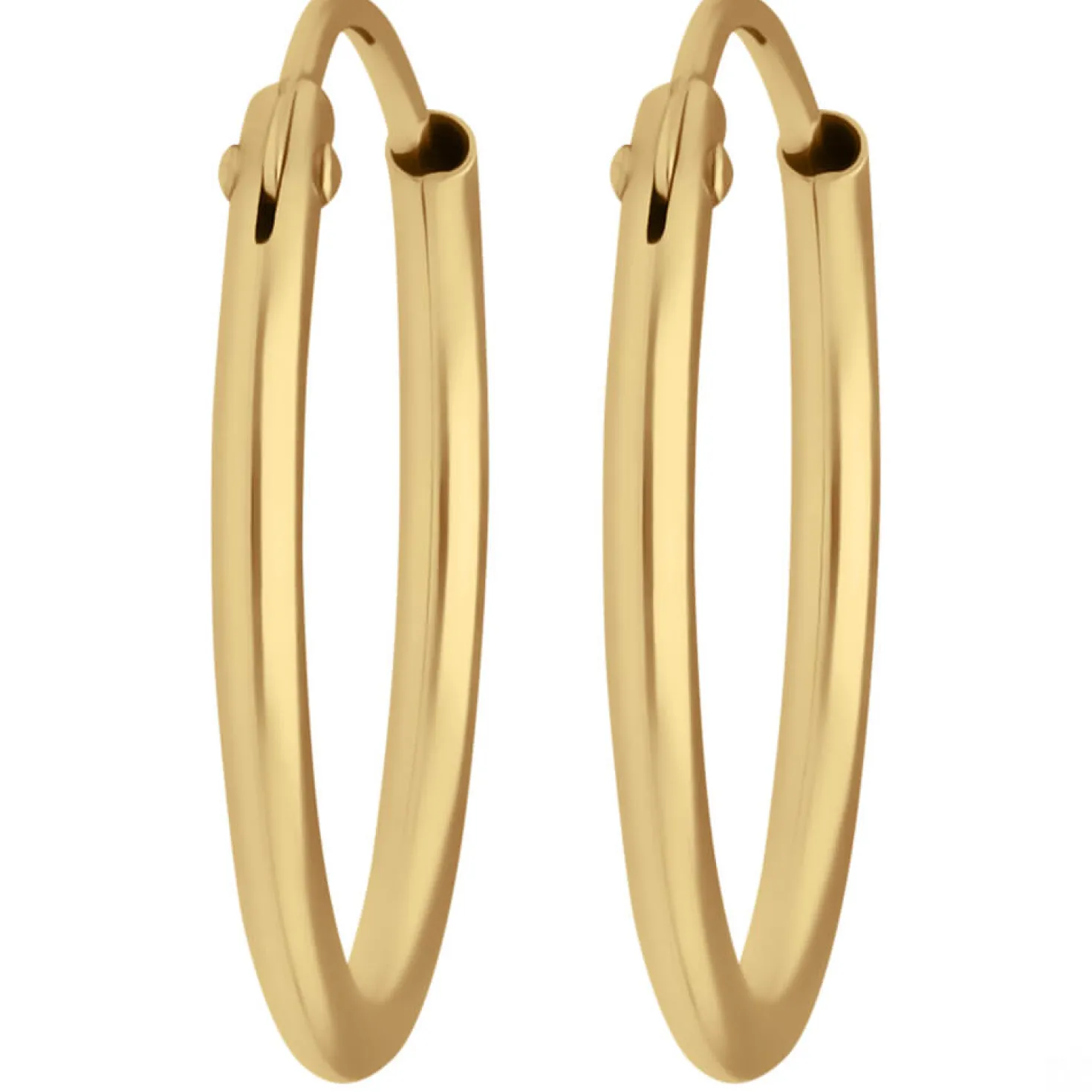 Paar Ohrringe Creolen rund schlicht Ohrschmuck aus 375 Gold Gelbgold 15x1,3mm