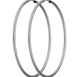 Paar Ohrringe Creolen rund schlicht Ohrschmuck aus 585 Gold Weißgold 48x2mm