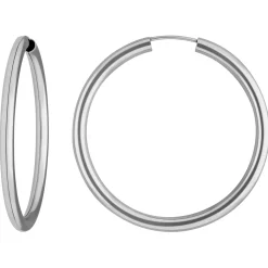 Paar Ohrringe Creolen rund schlicht Ohrschmuck aus 925 Silber rhodiniert 39x3mm