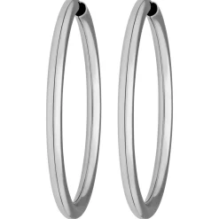 Paar Ohrringe Creolen rund schlicht Ohrschmuck aus 925 Silber rhodiniert 39x3mm