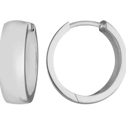 Paar Ohrringe Creolen schlicht kantig aus 925 Silber rhodiniert 16x5,4mm