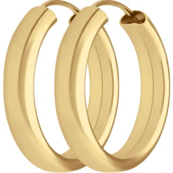 Paar Ohrringe Creolen schlicht Ohrschmuck aus 333 Gold Gelbgold 20x3,9mm