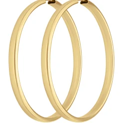 Paar Ohrringe Creolen schlicht Ohrschmuck aus 925 Silber gelb vergoldet 48x3,9mm