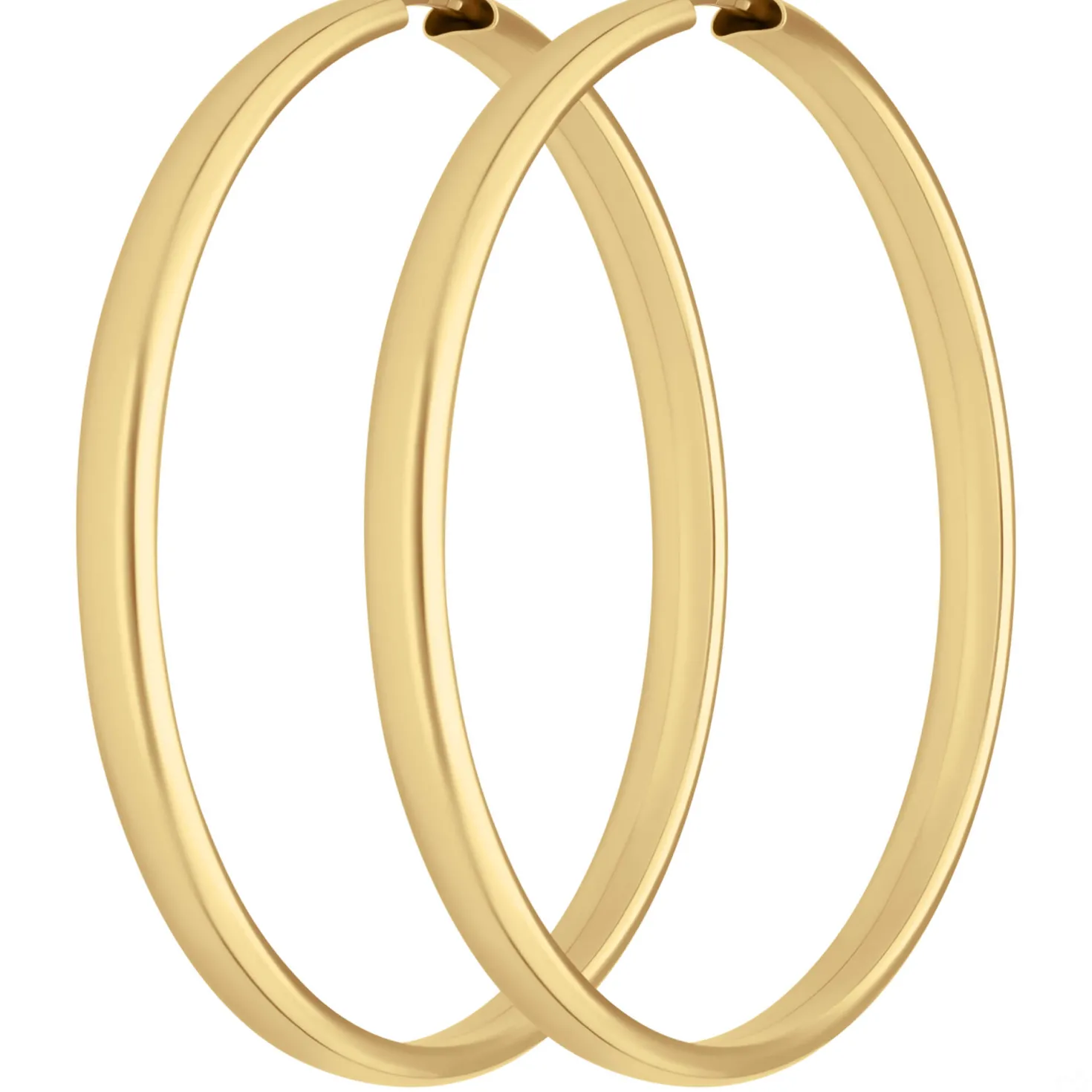 Paar Ohrringe Creolen schlicht Ohrschmuck aus 925 Silber gelb vergoldet 48x3,9mm