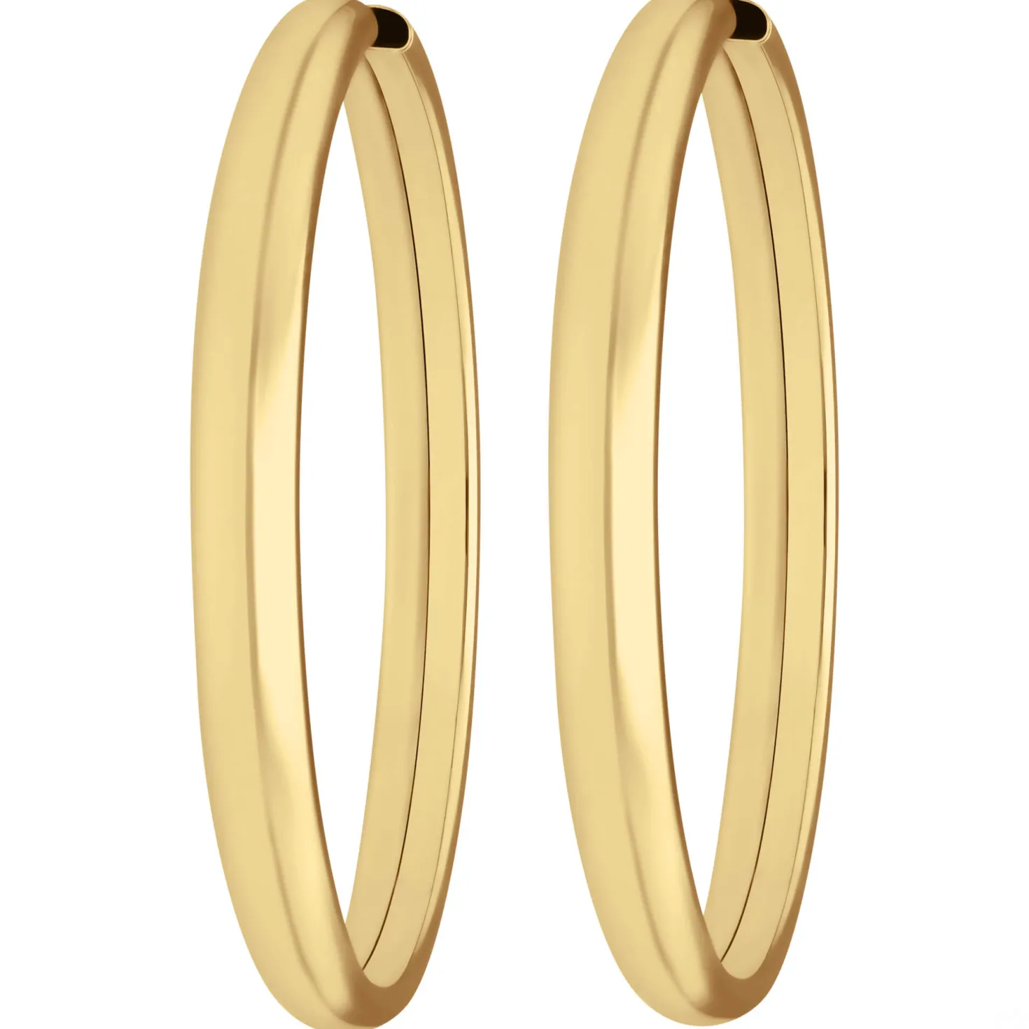 Paar Ohrringe Creolen schlicht Ohrschmuck aus 925 Silber gelb vergoldet 39x3,9mm