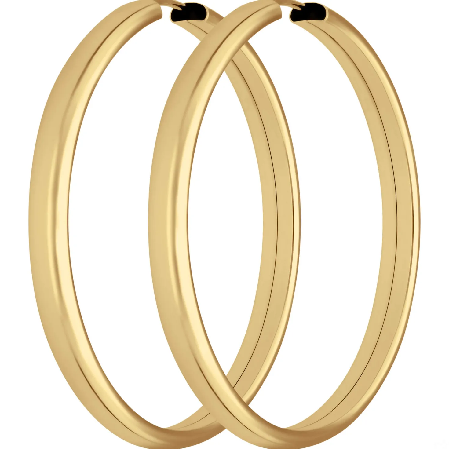 Paar Ohrringe Creolen schlicht Ohrschmuck aus 925 Silber gelb vergoldet 39x3,9mm