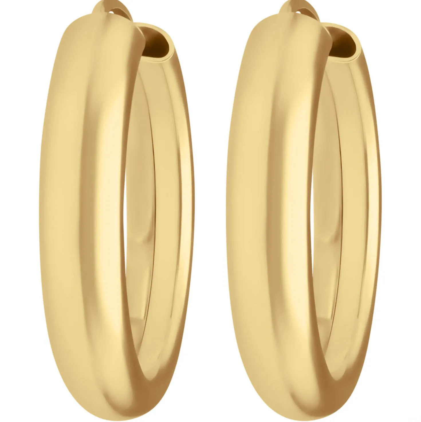Paar Ohrringe Creolen schlicht Ohrschmuck aus 925 Silber gelb vergoldet 20x3,9mm