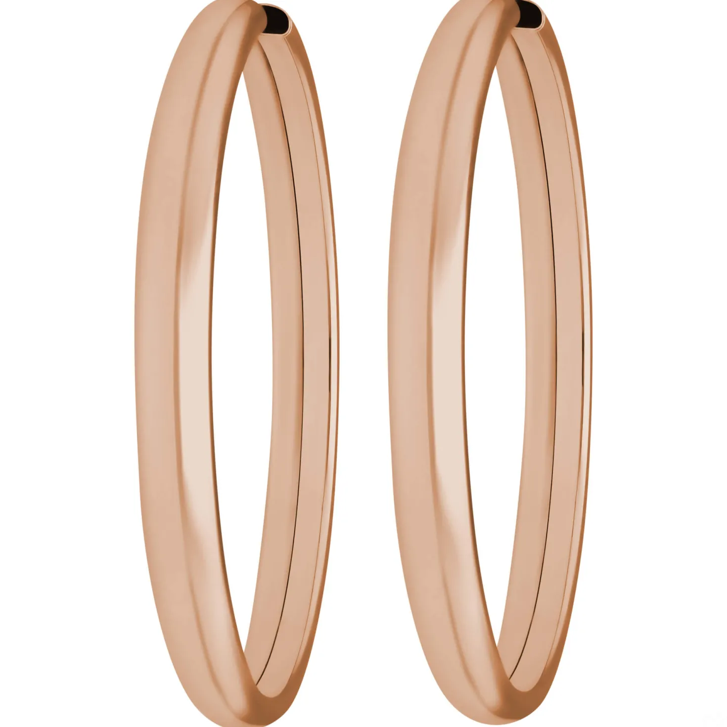 Paar Ohrringe Creolen schlicht Ohrschmuck aus 925 Silber rot vergoldet 39x3,9mm
