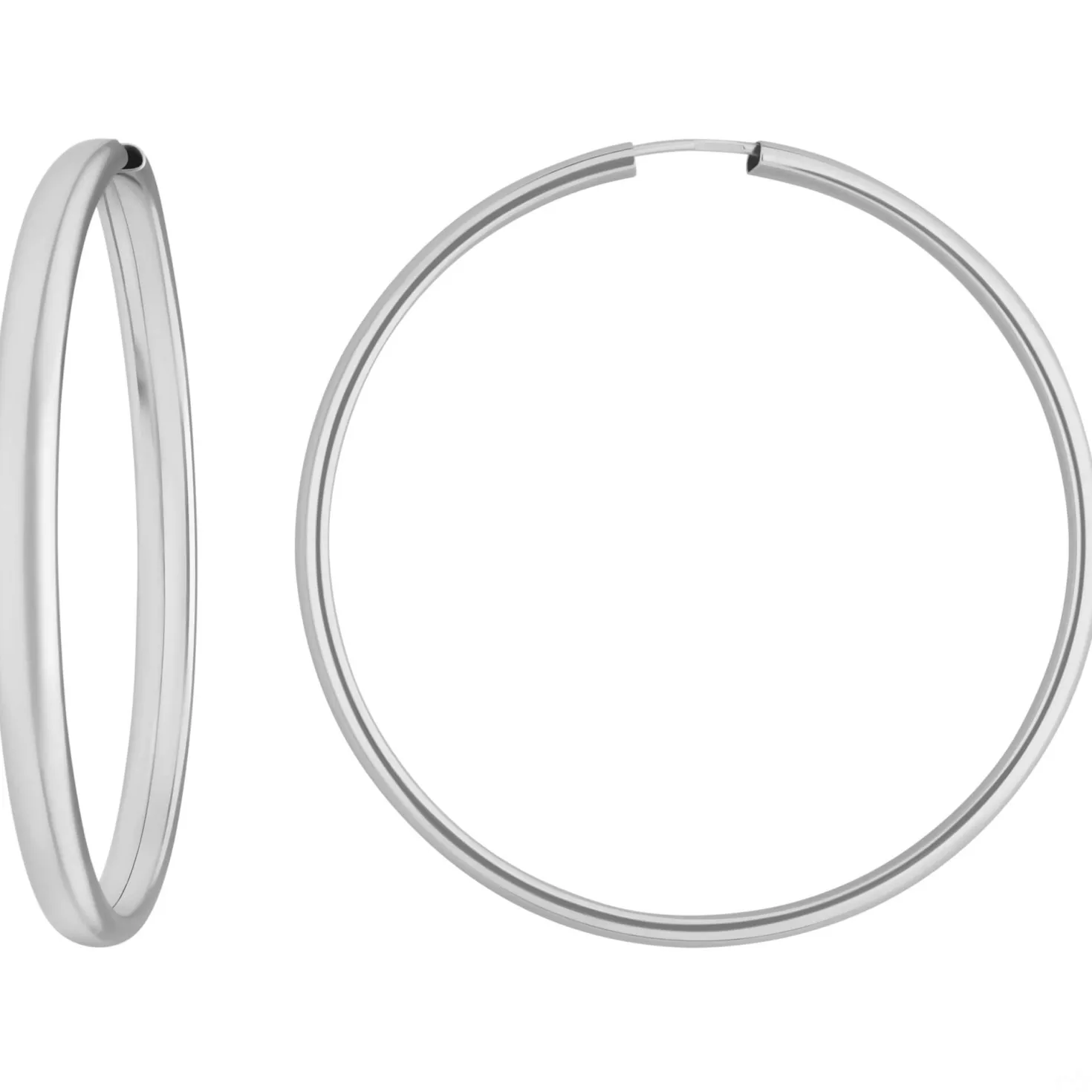 Paar Ohrringe Creolen schlicht Ohrschmuck aus 925 Silber 48x3,9mm