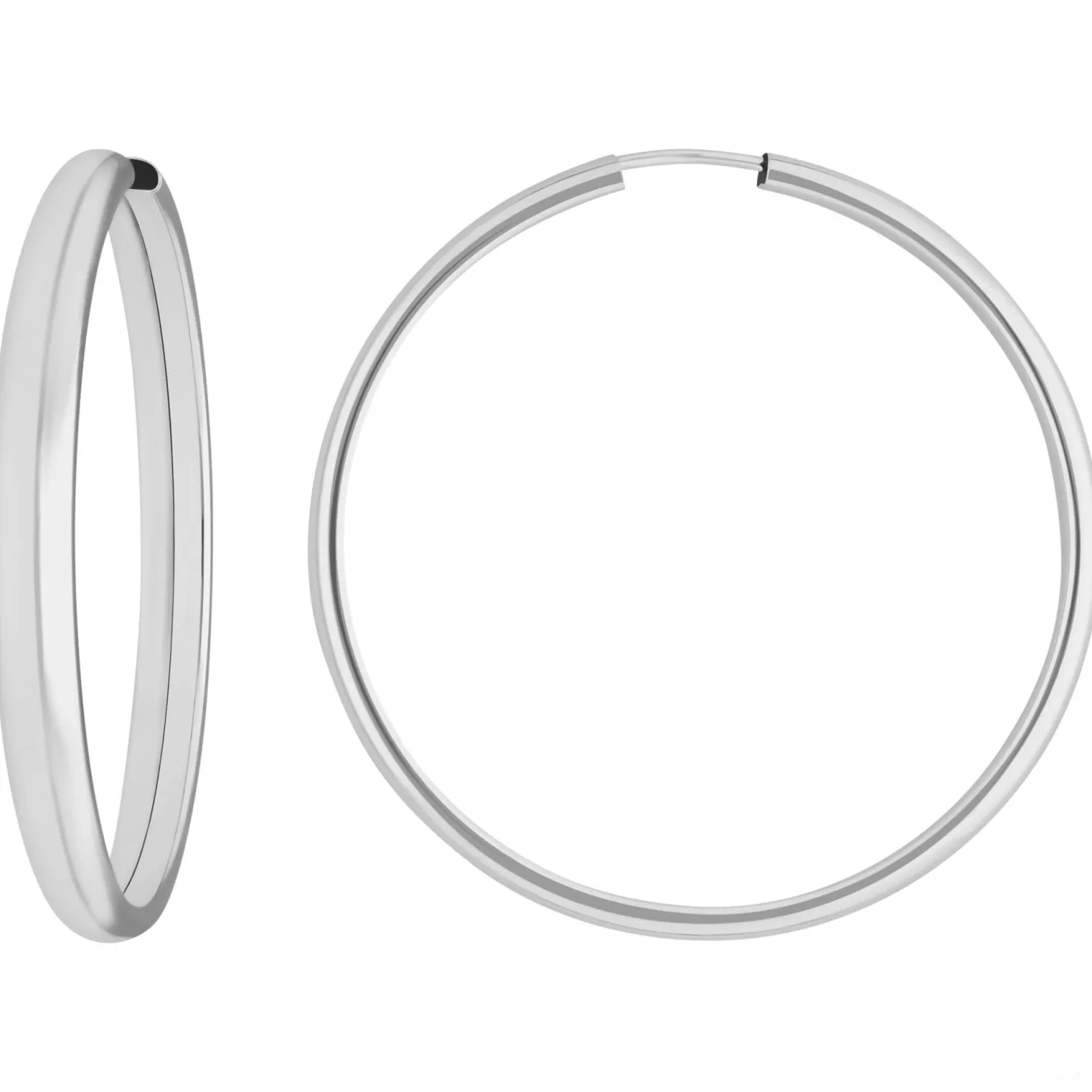 Paar Ohrringe Creolen schlicht Ohrschmuck aus 925 Silber 39x3,9mm