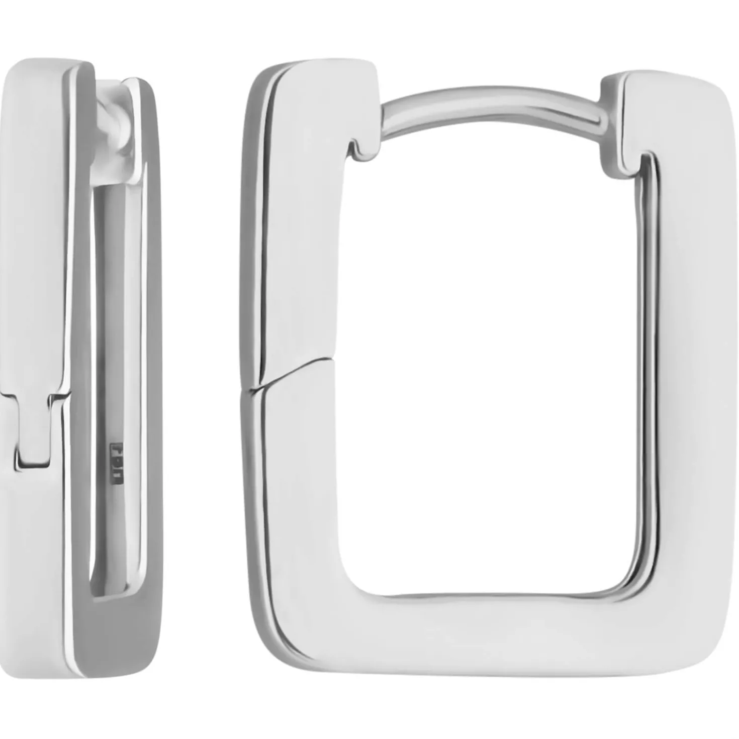 Paar Ohrringe Creolen Viereck kantig Ohrschmuck aus 925 Silber 16,5x2,2mm