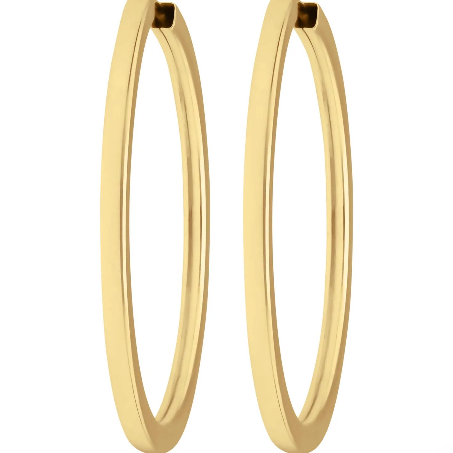 Paar Ohrringe Creolen vierkant Ohrschmuck aus 333 Gold Gelbgold 38x2,5mm