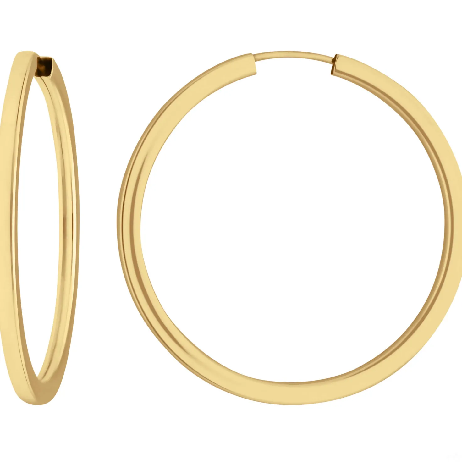 Paar Ohrringe Creolen vierkant Ohrschmuck aus 333 Gold Gelbgold 38x2,5mm