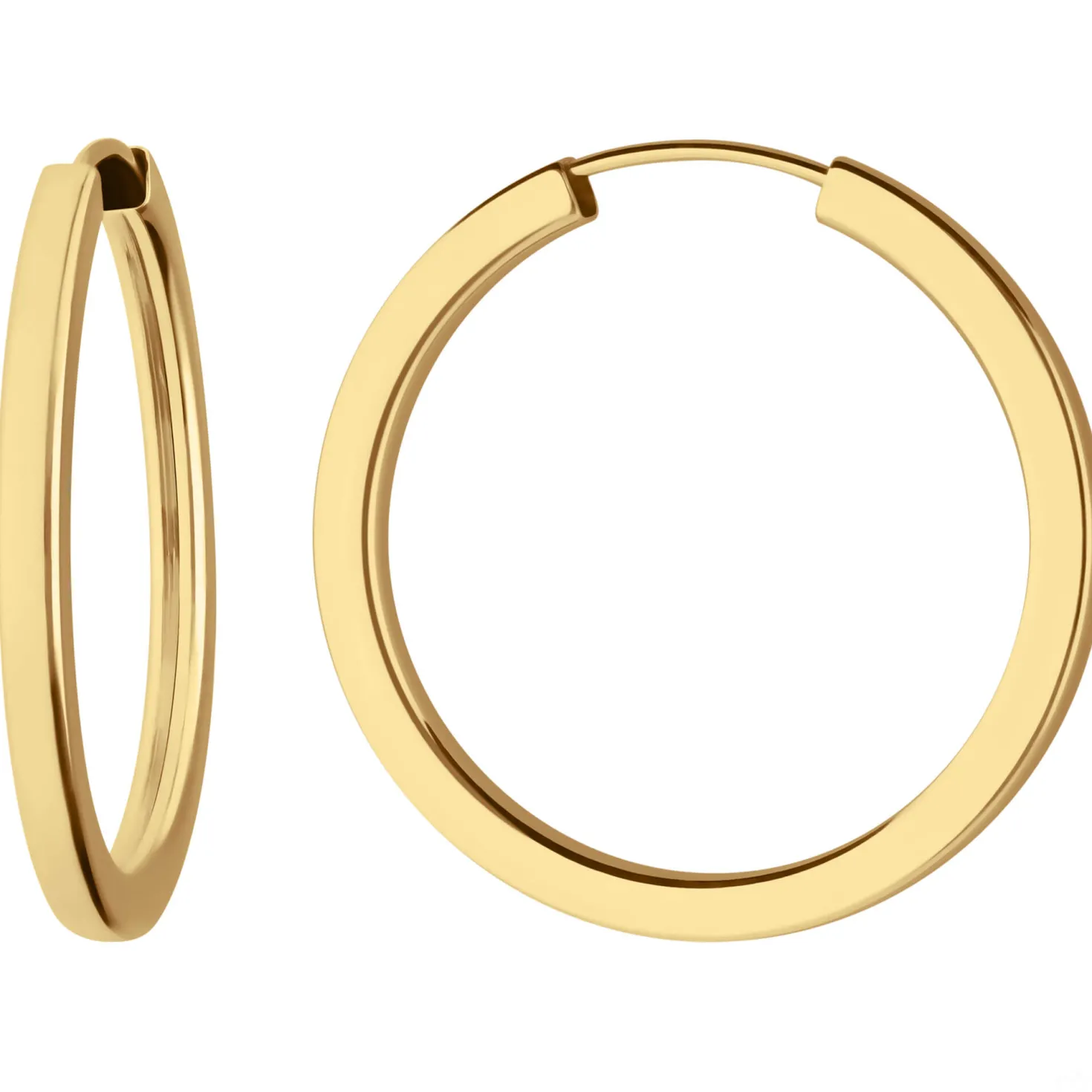 Paar Ohrringe Creolen vierkant Ohrschmuck aus 333 Gold Gelbgold 29x2,5mm