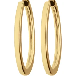 Paar Ohrringe Creolen vierkant Ohrschmuck aus 333 Gold Gelbgold 29x2,5mm