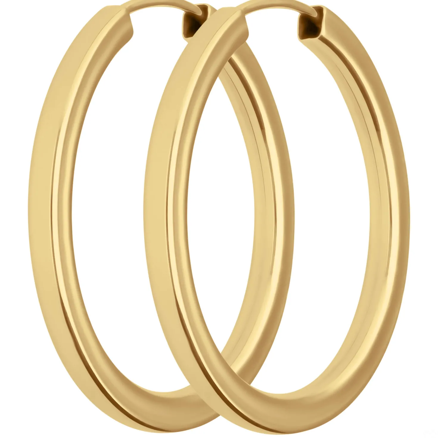 Paar Ohrringe Creolen vierkant Ohrschmuck aus 333 Gold Gelbgold 29x2,5mm