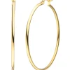 Paar Ohrringe Creolen 50x2mm aus Edelstahl gold-farben rund glänzend