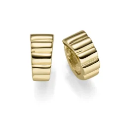 Paar Ohrringe Creolen 15x7,5mm aus 585 Gold Gelbgold Ohrschmuck gerippt