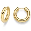 Paar Ohrringe Creolen 25x5mm aus 750 Gold Gelbgold rund glänzend schlicht