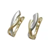 Paar Ohrringe Creolen 13x4mm teilrhodiniert bicolor aus 9Kt 375 Gold Gelbgold