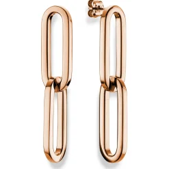 Paar Ohrringe Ohrhänger 58x12,5mm aus 585 Gold Rotgold glänzend beweglich
