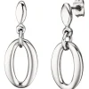 Paar Ohrringe Ohrhänger 11,9x31,5mm mit Stecker oval aus Edelstahl Damen
