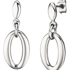 Paar Ohrringe Ohrhänger 11,9x31,5mm mit Stecker oval aus Edelstahl Damen