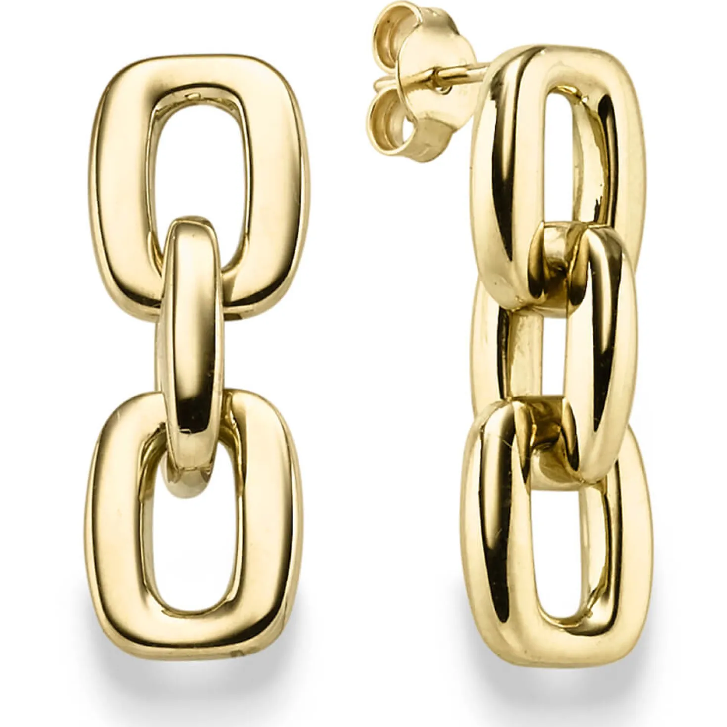 Paar Ohrringe Ohrhänger 27x9,3mm Ohrschmuck aus 585 Gold Gelbgold glänzend