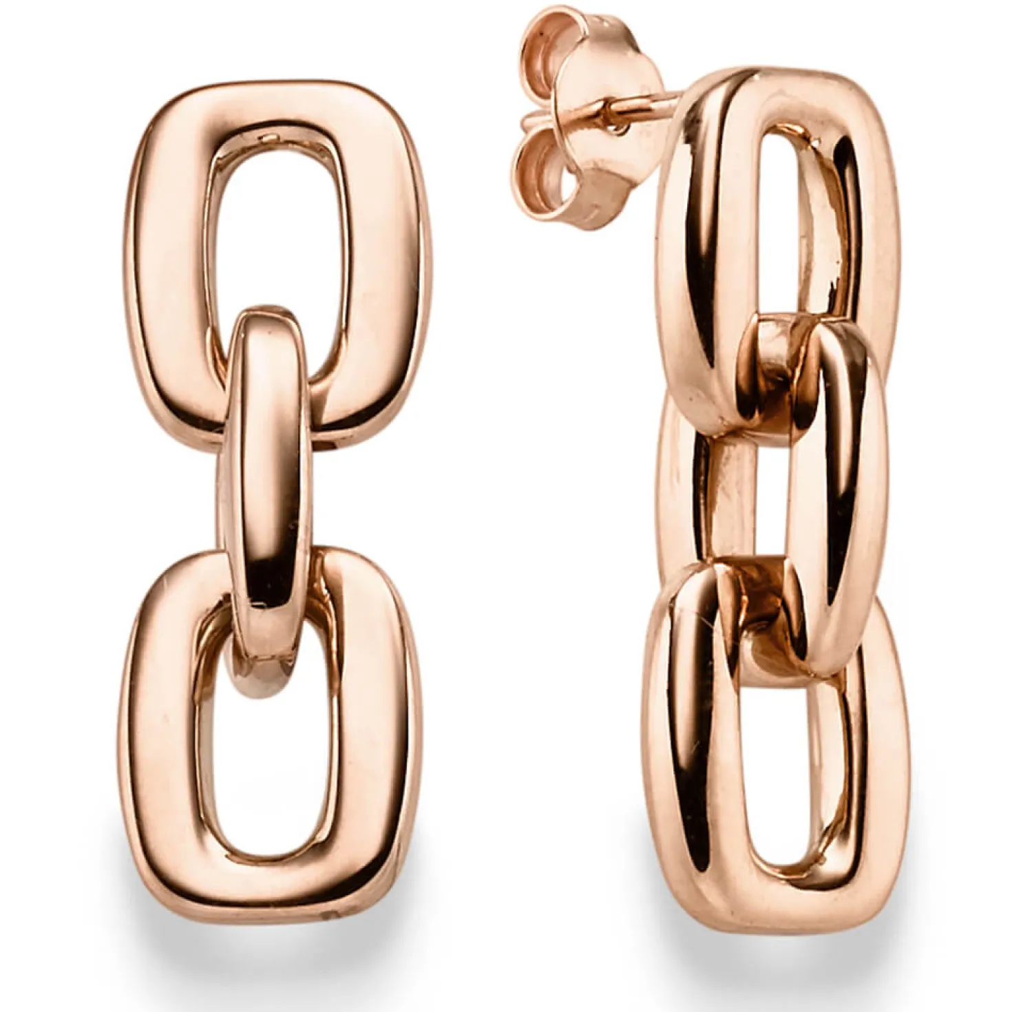 Paar Ohrringe Ohrhänger 27x9,3mm Ohrschmuck aus 585 Gold Rotgold glänzend