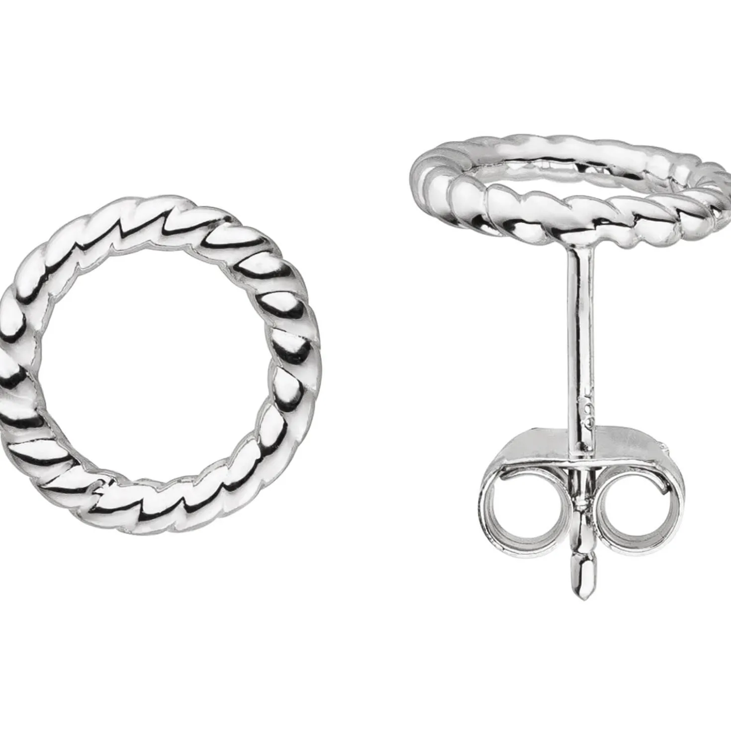Paar Ohrringe Ohrstecker Kreise Ø 10,8mm aus 925 Silber glänzend rhodiniert