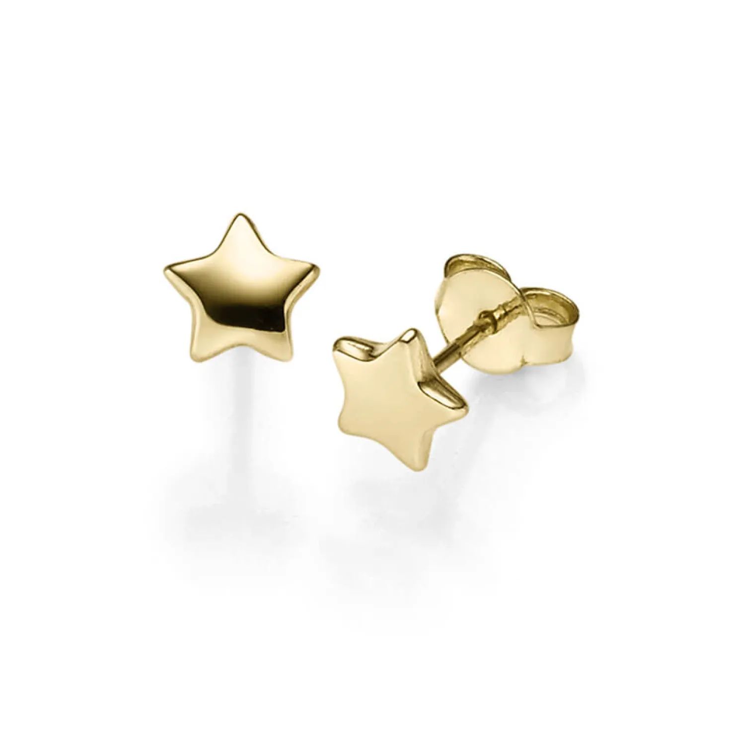 Paar Ohrringe Ohrstecker Sterne 7mm aus 585 Gold Gelbgold Ohrschmuck glänzend