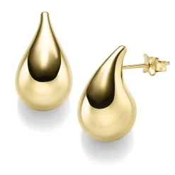 Paar Ohrringe Ohrstecker Tropfen 20x12mm aus 585 Gold Gelbgold glänzend