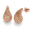 Paar Ohrringe Ohrstecker Tropfen 16,5x9,5mm Himbeer-Muster 585 Gold Rotgold