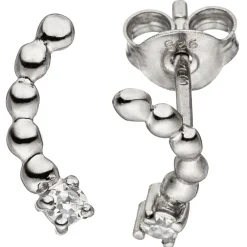 Paar Ohrstecker aus 925 Silber rhodiniert mit Zirkonia weiß Ohrschmuck für Damen