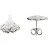 Paar Ohrstecker Ginkgo Ginkgoblätter 925 Silber mattiert Ohrringe 11,9x11,5mm