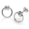 Paar Ohrstecker Knoten mit Ring Ø12,5mm aus 585 Weißgold Ohrringe Ohrschmuck