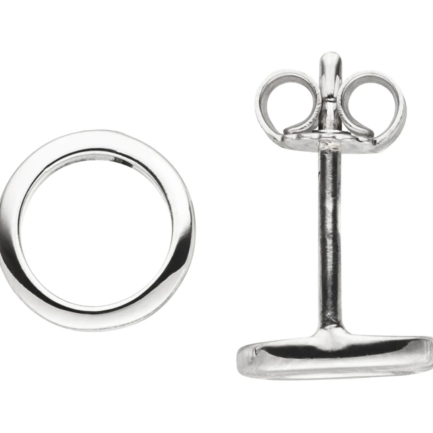 Paar Ohrstecker Kreise aus 925 Silber Ø 7,4mm Ohrringe Ohrschmuck schlicht