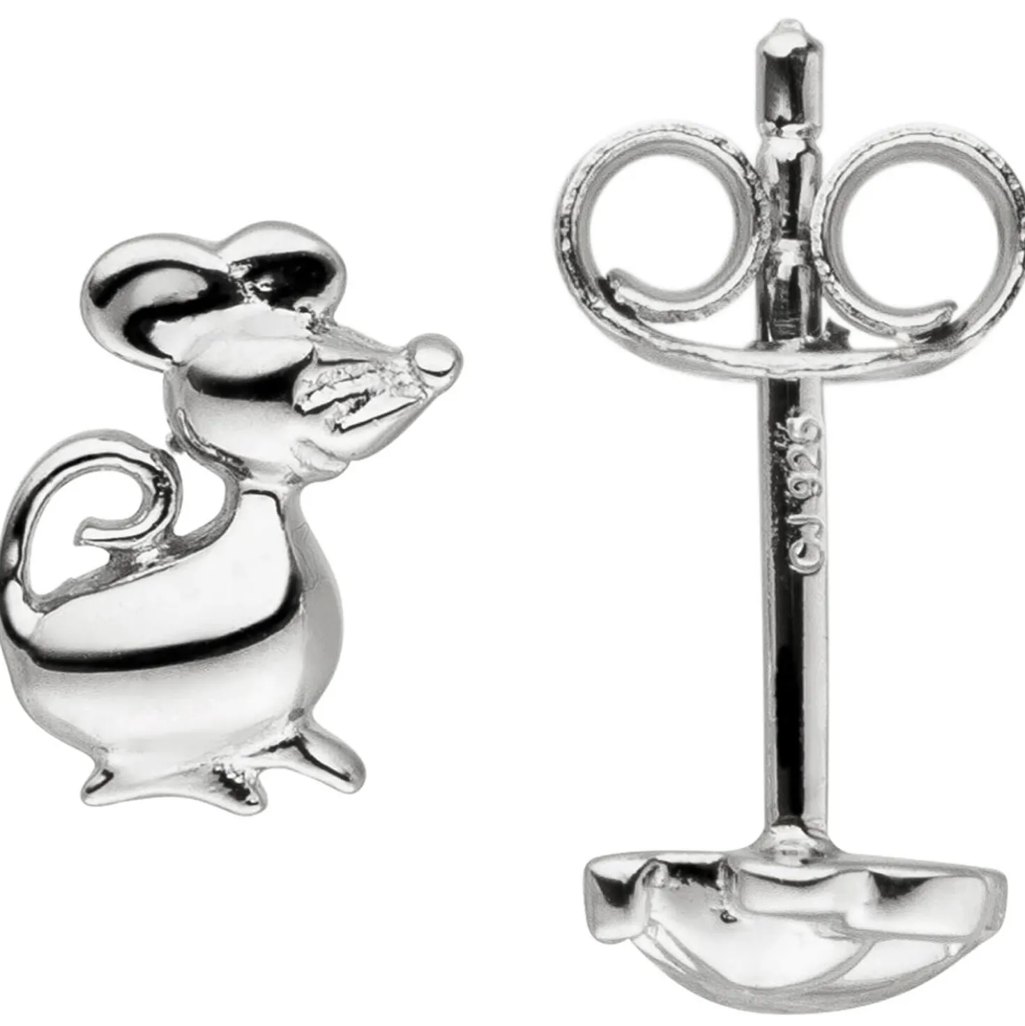 Paar Ohrstecker Maus Mäuse aus 925 Silber Ohrringe Ohrschmuck für Kinder
