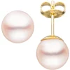 Paar Ohrstecker mit Akoya Perlen 8,5mm rund 585 Gold Gelbgold Ohrschmuck Damen