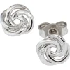 Paar Ohrstecker mit Diamanten 0.02Ct Knoten Form glänzend 585 Gold Weißgold