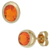 Paar Ohrstecker mit Opal Feueropal rot orange oval 585 Gold Gelbgold