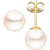 Paar Ohrstecker mit Süßwasser Perlen 7,5mm 333 Gold Gelbgold Ohrschmuck Damen