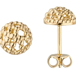 Paar Ohrstecker Ø 7,9mm aus 333 Gold Gelbgold Ohrringe Halbkugel rund mit Muster