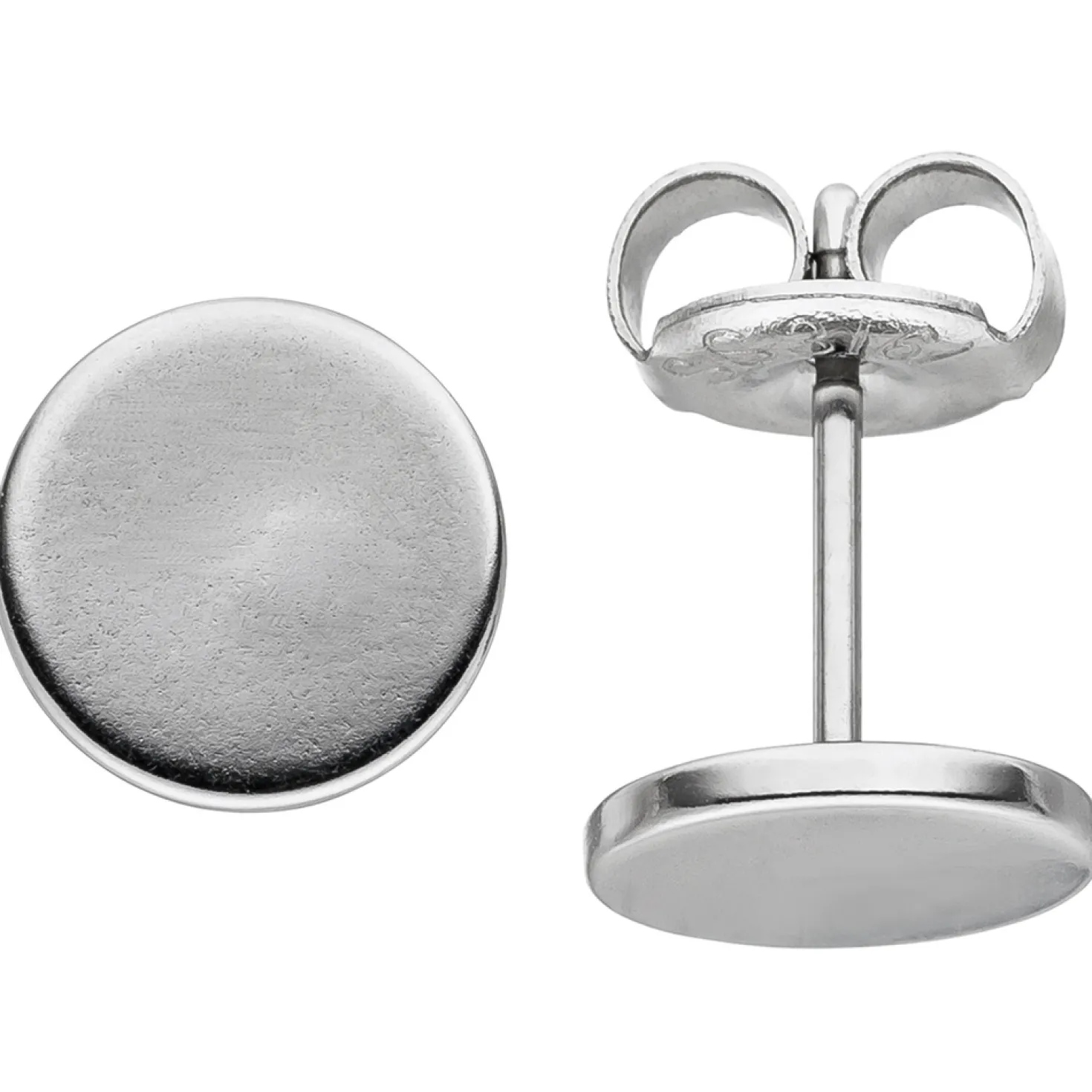 Paar Ohrstecker 8mm Ohrringe Studs Ohrschmuck aus Edelstahl rund flach Unisex