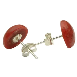 Paar Ohrstecker Ohrschmuck aus Koralle Schaumkoralle 10mm & 925 Sterling-Silber