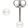 Paar Ohrstecker Ohrschmuck mit kleinen Süßwasser-Zuchtperlen 3-3,5mm, 925 Silber